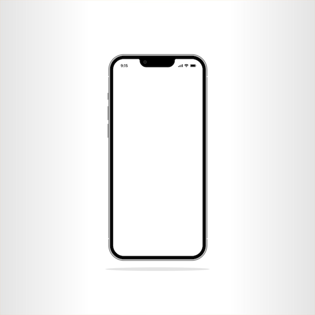 Vector smartphone mockup white screen mobile phone vector device phone mockup