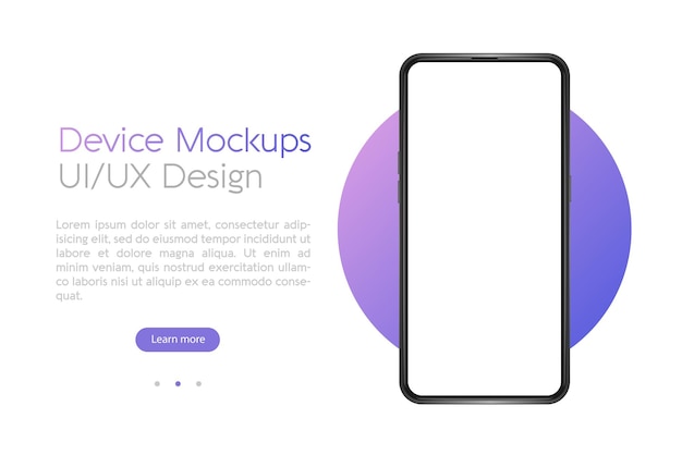 Smartphone mockup with blank screen Frame less smartphone UI UX design