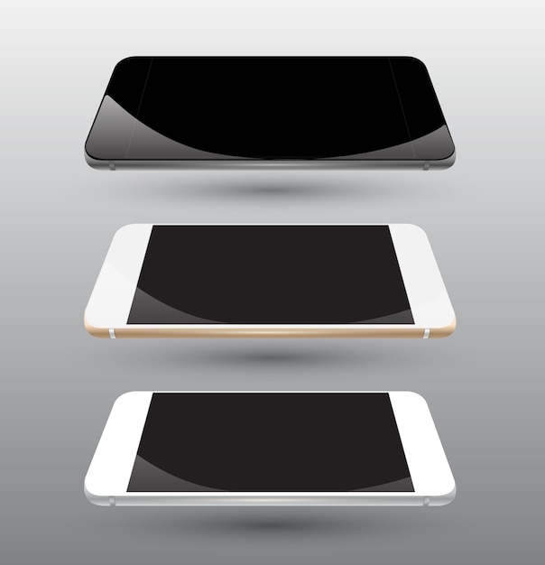 Smartphone realistic vector mockup.