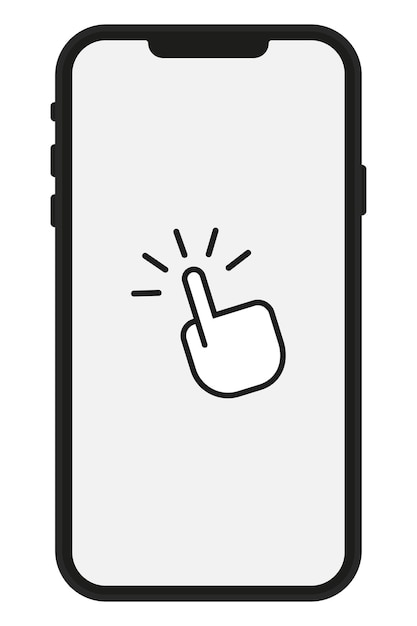 Smartphone screen with arrow cursor. Vector illustration