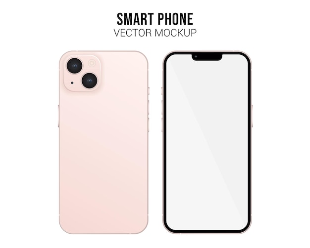 Smartphone Vector Mockup with white screen Isolated