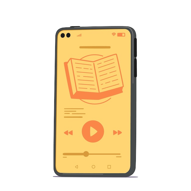 Smartphone With Application For Listening Audio Books On Screen Online Library App For Studying And Listen Audiobook