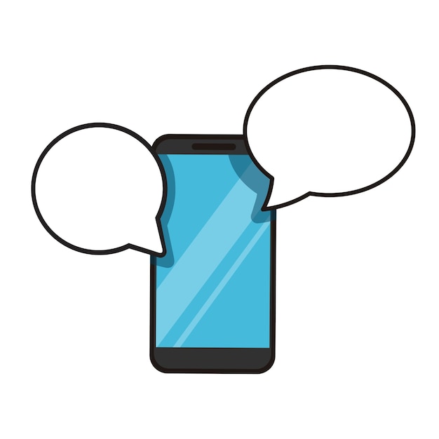 smartphone with bubble chat icon