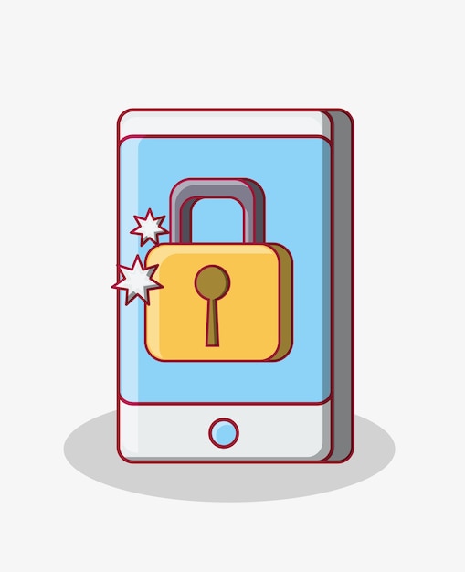 Smartphone with padlock icon