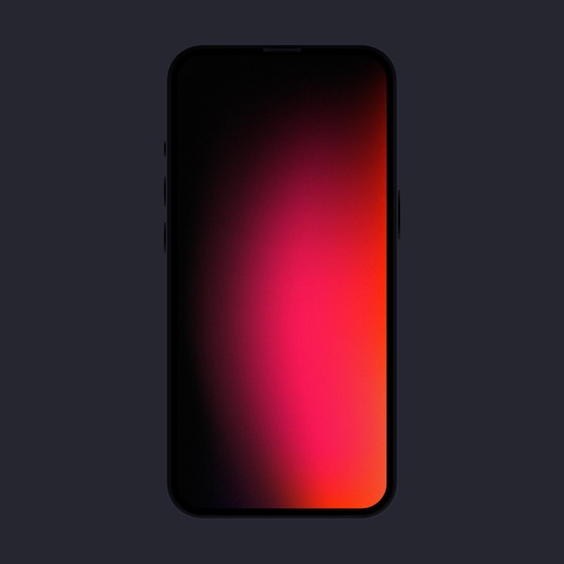 Smartphone with Red Gradient Screen. Front View New Model. Vector illustration