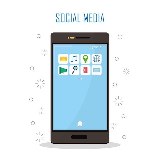 Smartphone with social media icons