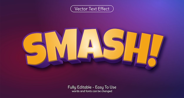 Smash 3d text editable style effect template