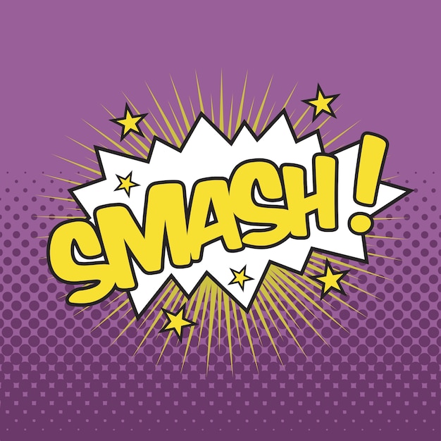 SMASH! Wording Sound Effect for Comic Speech Bubble