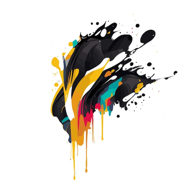 Smears blots of colored paint on a white background multicolored colors rainbow Vector