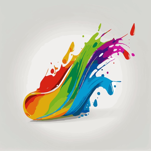 Smears stains of colored paint on a white background multicolored colors rainbow Vector