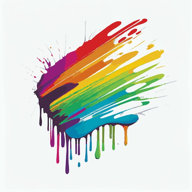 Smears stains of colored paint on a white background multicolored colors rainbow Vector