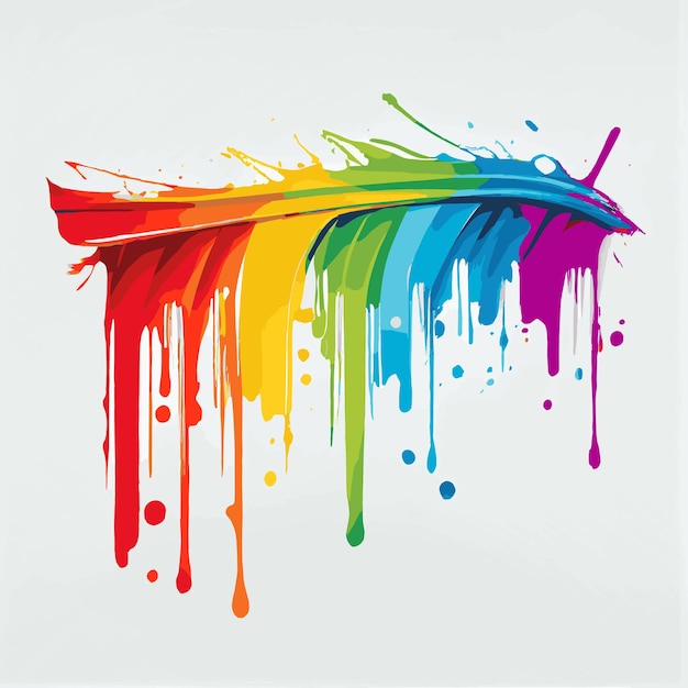 Smears stains of colored paint on a white background multicolored colors rainbow Vector