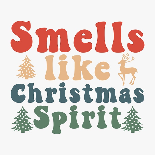 Smells like christmas spirit retro t shirt