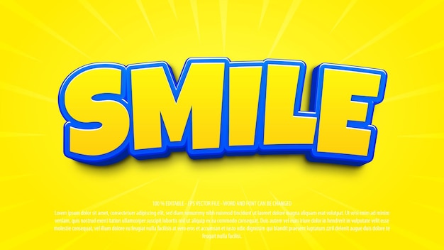 Smile 3d style editable text effect