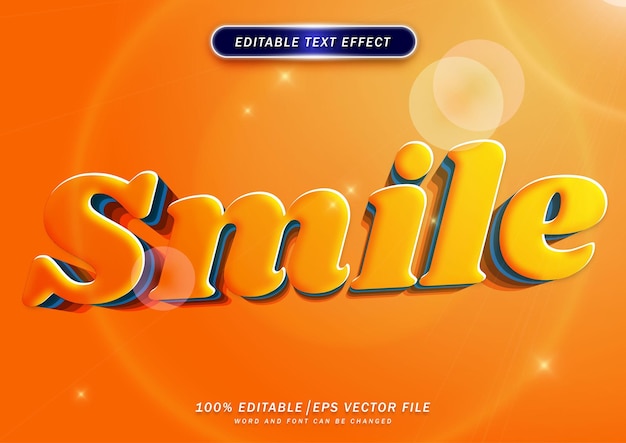 Smile day 3d text style effect editable font effect