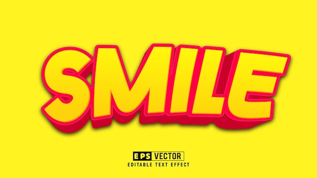 Smile editable 3d editable text effect with background