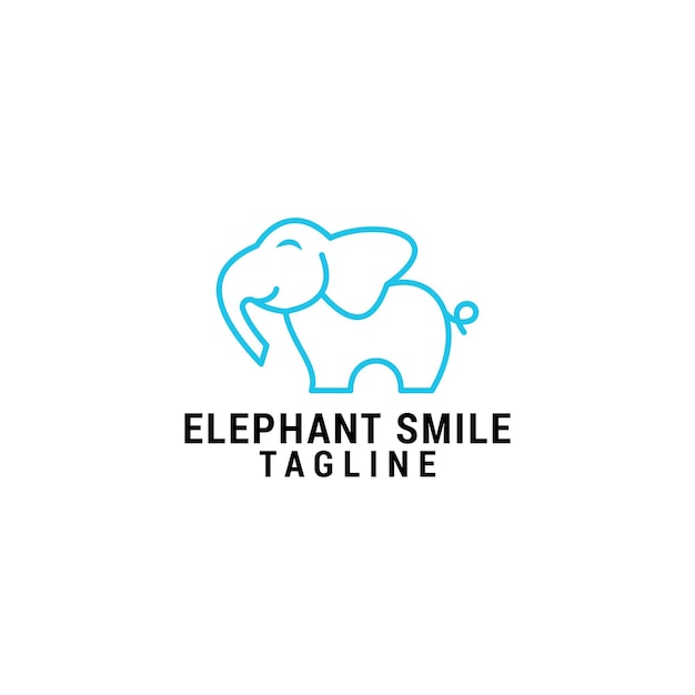 Smile elephant logo icon design template luxury premium vector