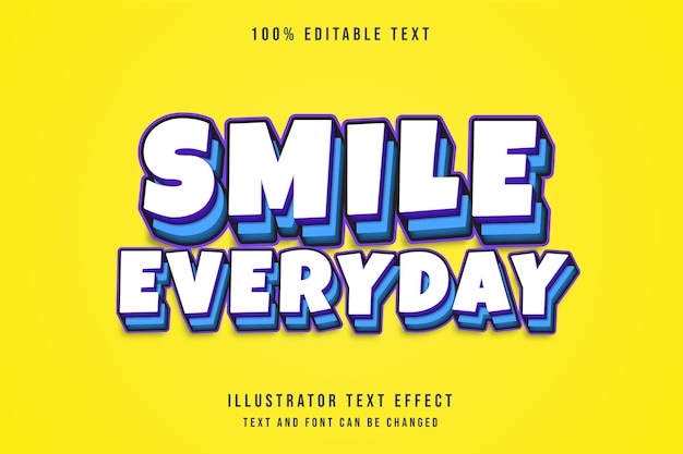 Smile everyday editable text effect with purple gradation