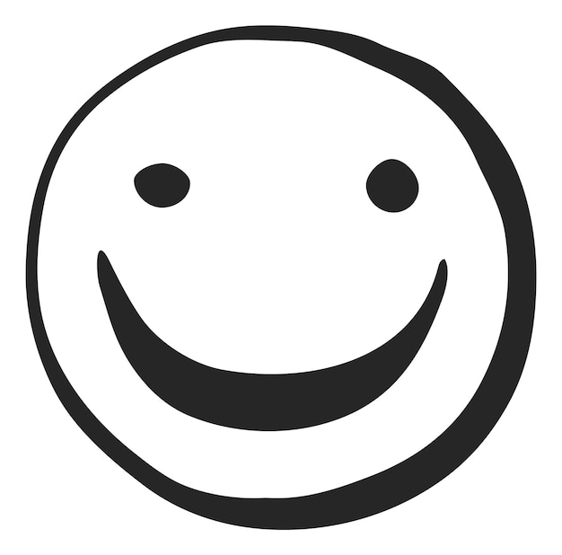 Smile face icon Hand drawn happy symbol