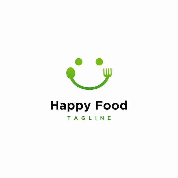 smile food logo design on isolated background happy food logo design concept modern