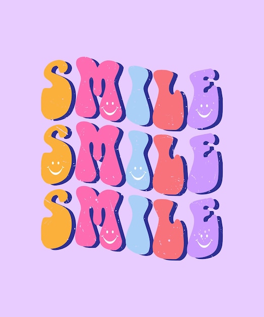 smile lettering t shirt design