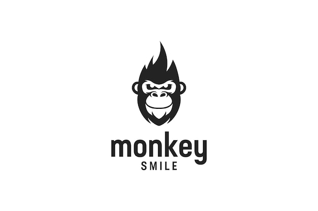 Smile monkey ape logo design concept