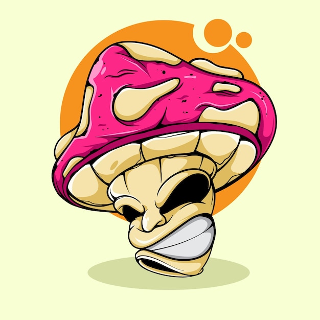 SMILE MUSHROOM CHARACTER VECTOR ILLUSTRATION