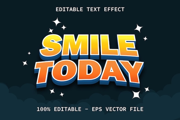 Smile Today With Modern Style Editable Text Effect