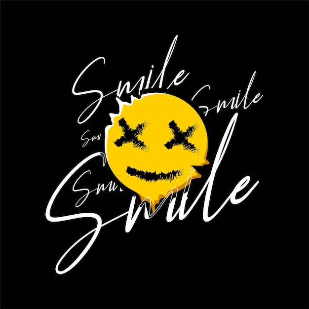 Smile writing design suitable for screen printing tshirts clothes jackets and others