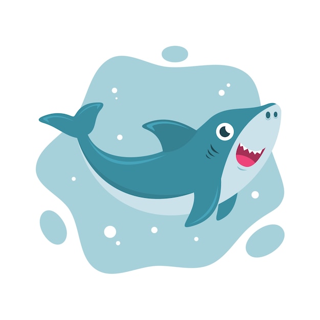 Smiley cartoon baby shark