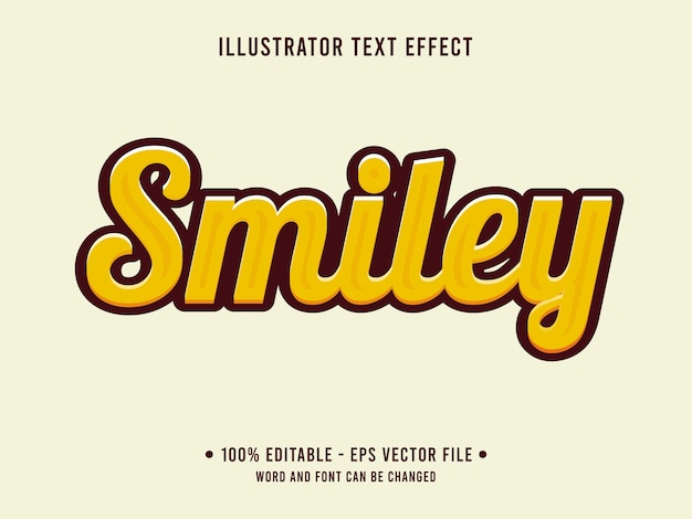 smiley editable text effect simple style with yellow color