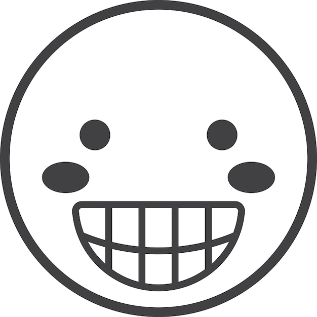 Smiley face emoji illustration in minimal style