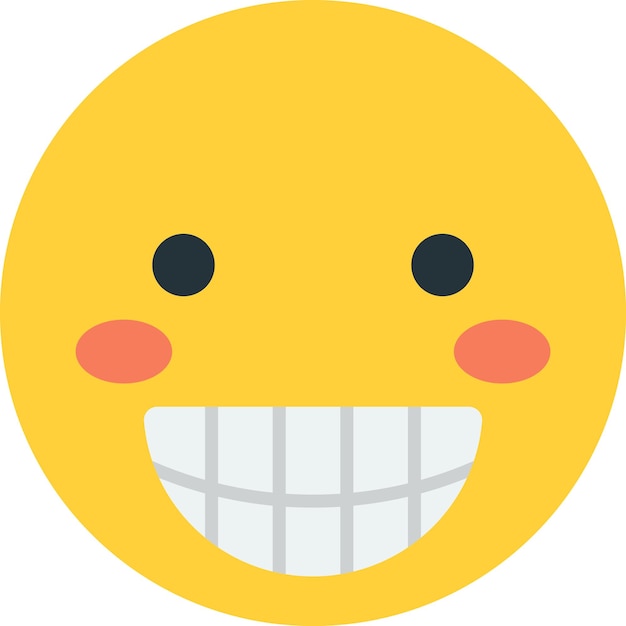 Smiley face emoji illustration in minimal style