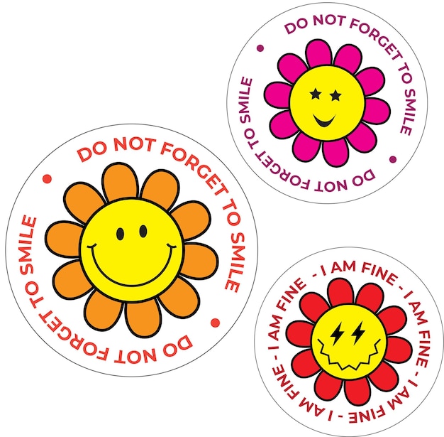 smiley stickers label