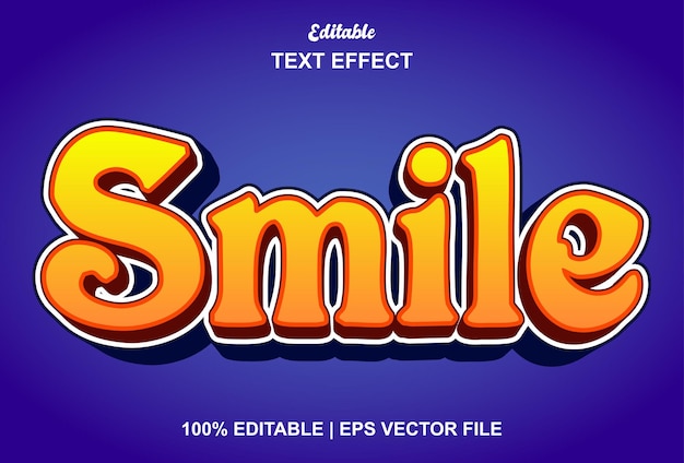 Smiley text effect with orange color editable