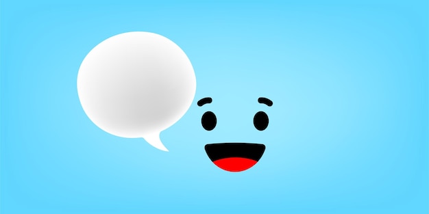 Smiley with speech bubble illustration