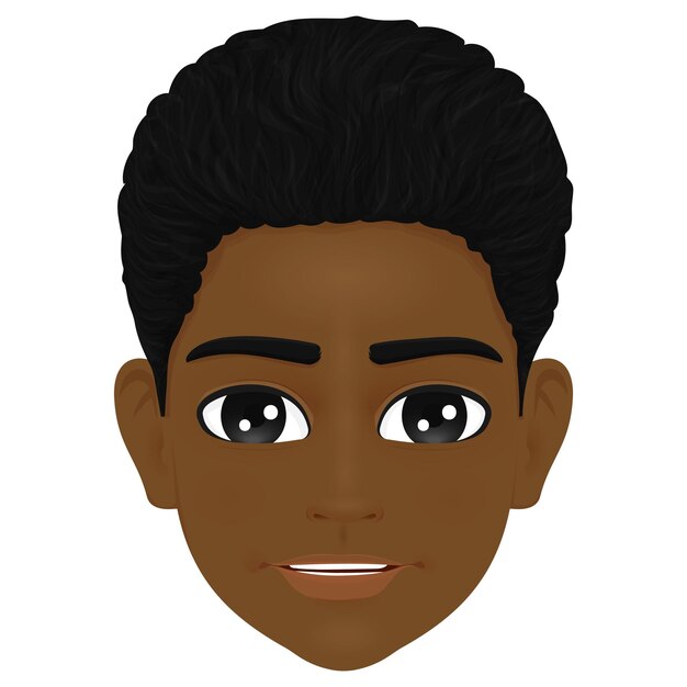 Vector smiling african boy head