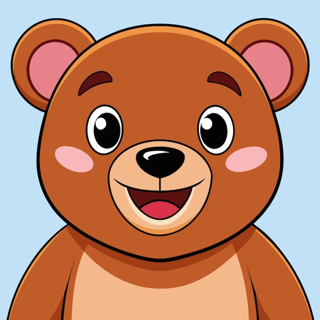 Vector smiling bear vector illustration kawaii