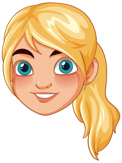 Vector smiling blonde cartoon girl