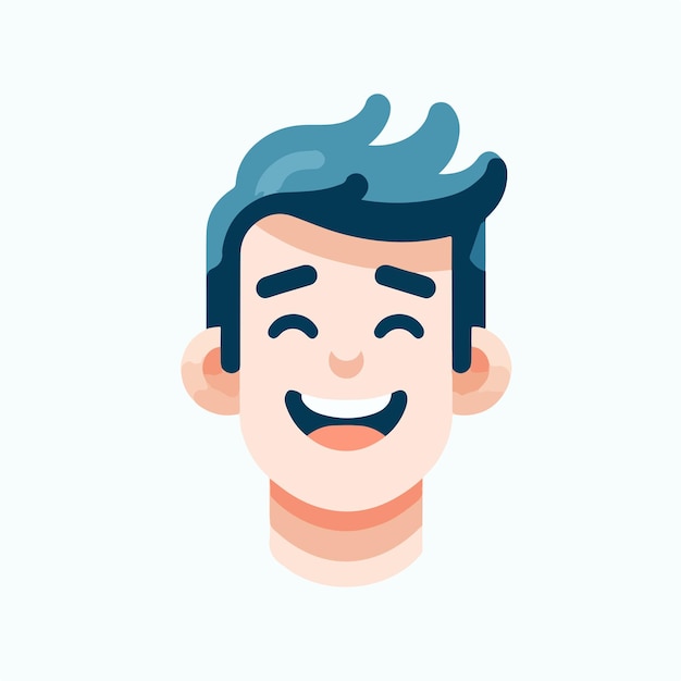 The smiling boy character is designed using a simple flat design style