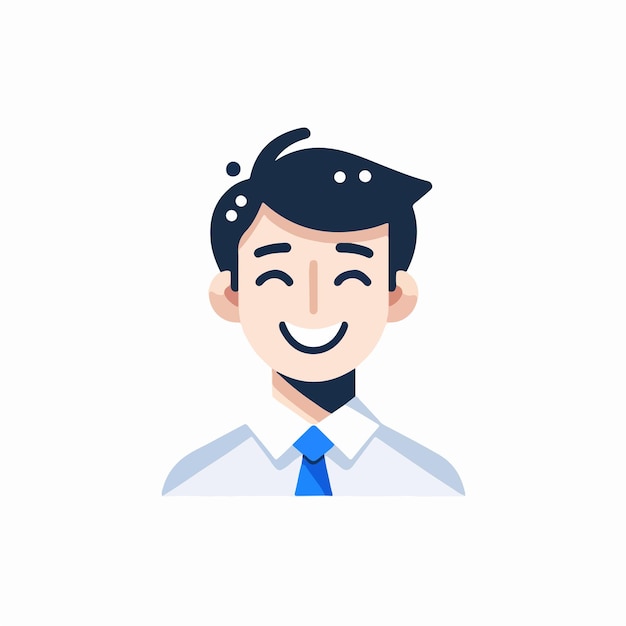 The smiling boy character is designed using a simple flat design style