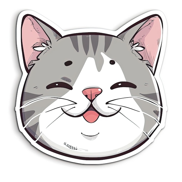 Vector smiling cartoon cat sticker alphabet education book