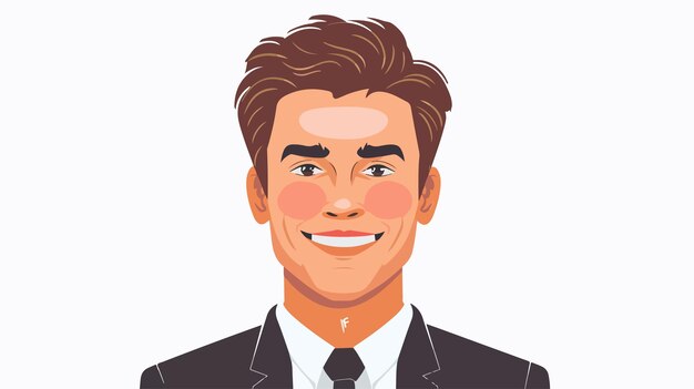 Vector smiling ceo portrait in mixed media flat style