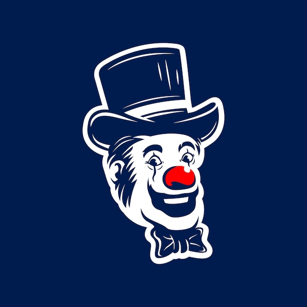 smiling clown with hat and red nose vector illustration