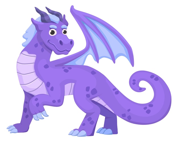 Smiling dragon Cute cartoon reptile Fairytale creature