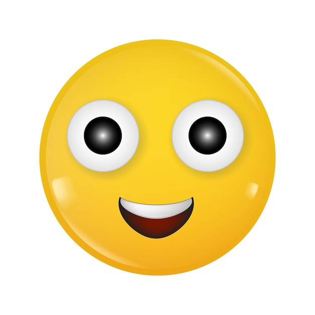 Smiling Face Emoji Yellow glossy 3d emotion Smiley happy face