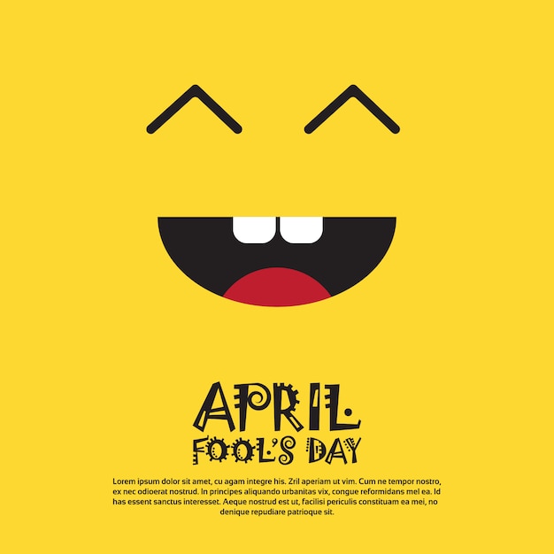 Smiling Face First April Fool Day Happy Holiday Greeting Card