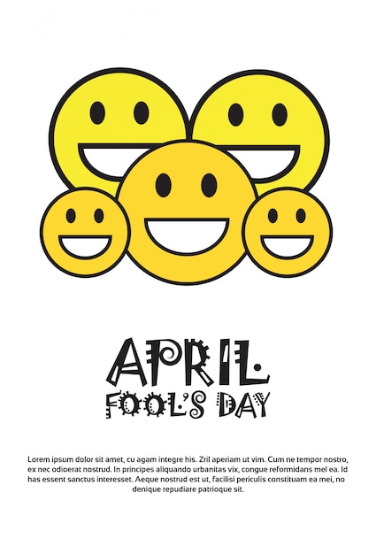 Smiling Face First April Fool Day Happy Holiday Greeting Card