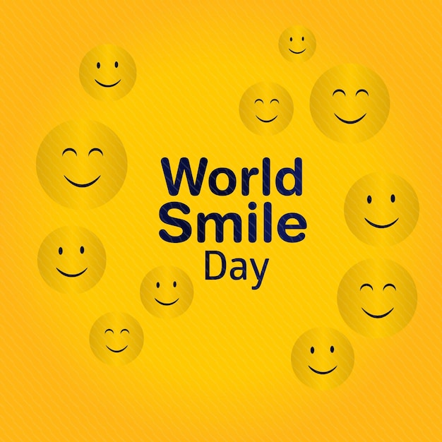 Smiling face for world smile day event premium vector