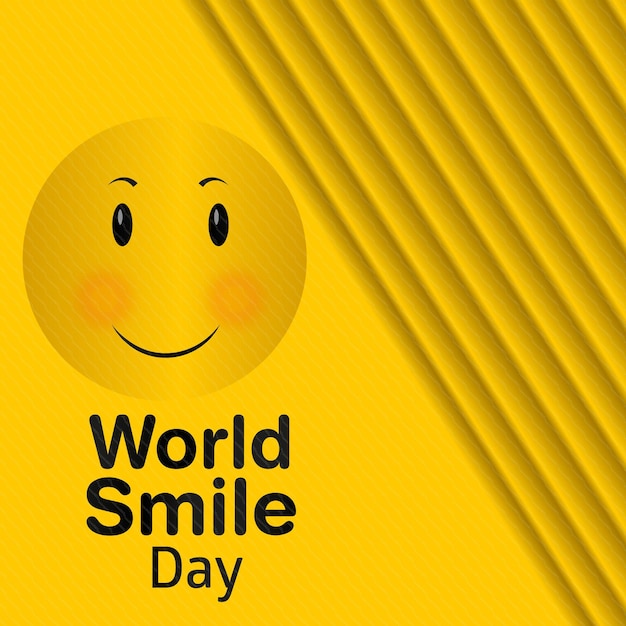 Smiling face for world smile day event premium vector